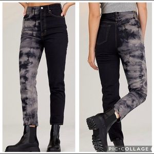 PacSun Eco Two-Tone Tie Dye Ultra High Waisted Slim Fit Distressed Jeans